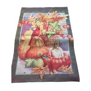 Geneva CDI Fall Garden flag Cardinal Gourds Leaves 18" x 12"